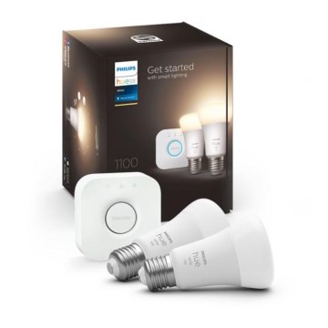 Starter-Set Philips Hue WHITE 2xE27/9,5W 2700K + Hue Bridge