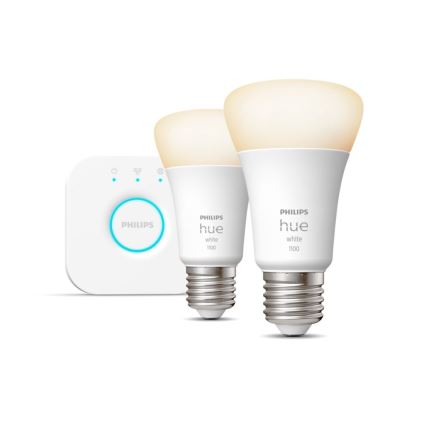 Starter-Set Philips Hue WHITE 2xE27/9,5W 2700K + Hue Bridge