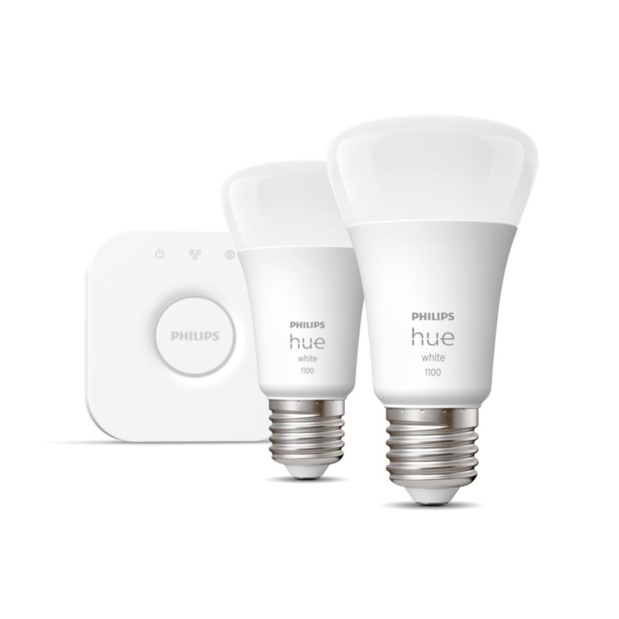Starter-Set Philips Hue WHITE 2xE27/9,5W 2700K + Hue Bridge