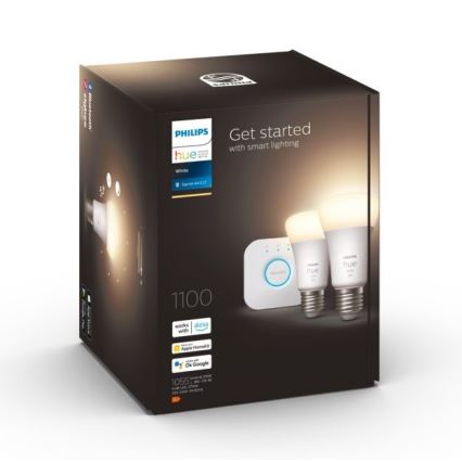 Starter-Set Philips Hue WHITE 2xE27/9,5W 2700K + Hue Bridge