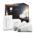 Starter-Set Philips Hue WHITE AMBIANCE 2xE27/8W/230V + Hue Bridge und Dimmschalter