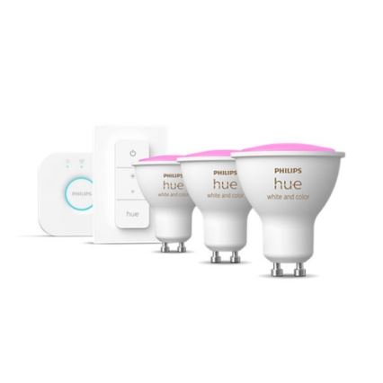 Starterpaket Philips Hue WHITE AND COLOR AMBIANCE 3xGU10/4,3W 2000-6500K + Verbindungsgerät