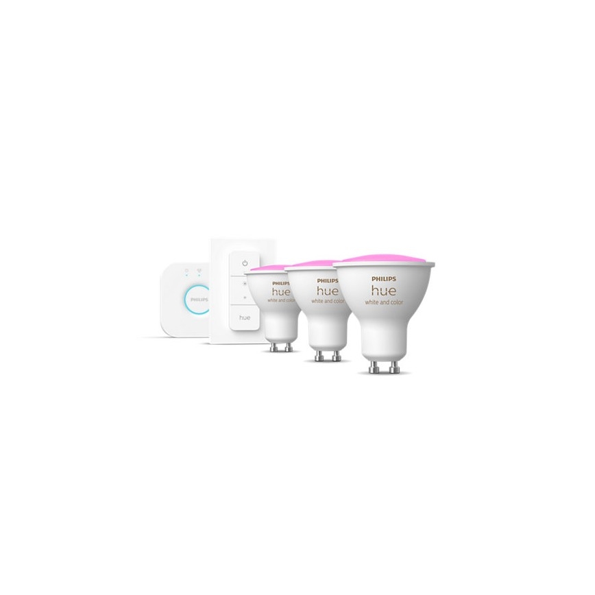 Starterpaket Philips Hue WHITE AND COLOR AMBIANCE 3xGU10/4,3W 2000-6500K + Verbindungsgerät