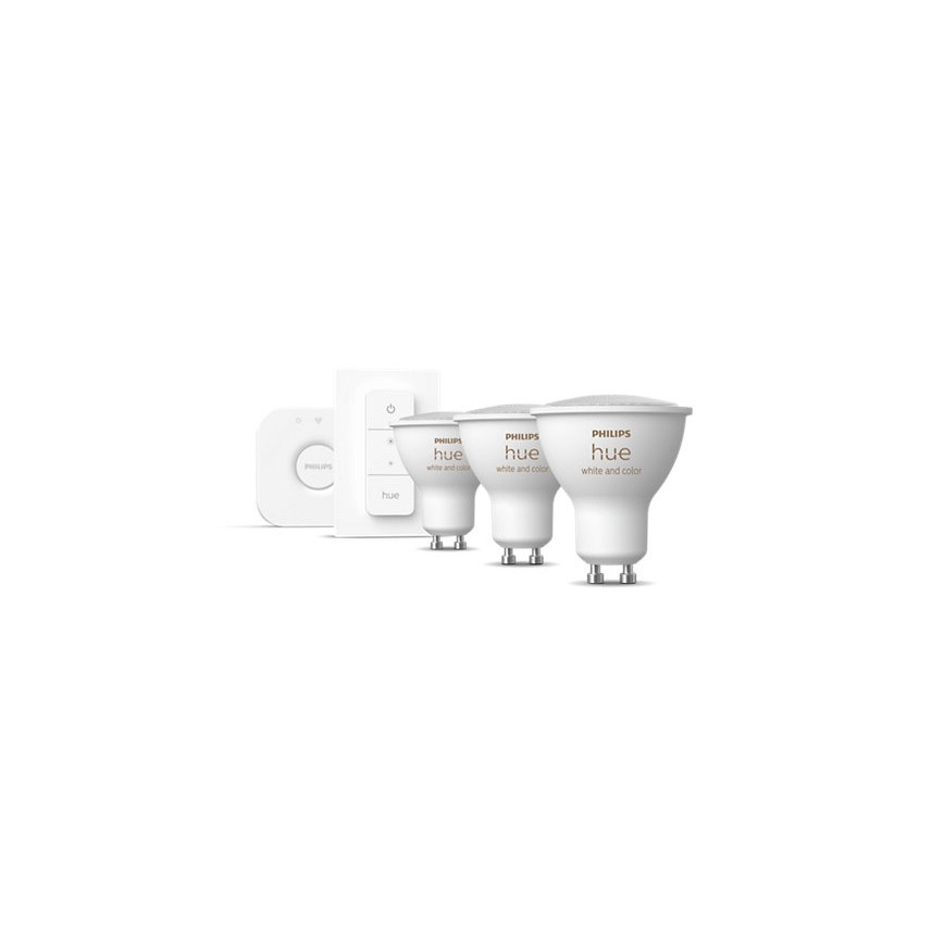Starterpaket Philips Hue WHITE AND COLOR AMBIANCE 3xGU10/4,3W 2000-6500K + Verbindungsgerät