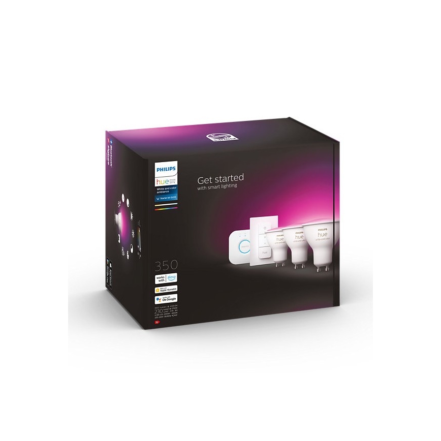 Starterpaket Philips Hue WHITE AND COLOR AMBIANCE 3xGU10/4,3W 2000-6500K + Verbindungsgerät