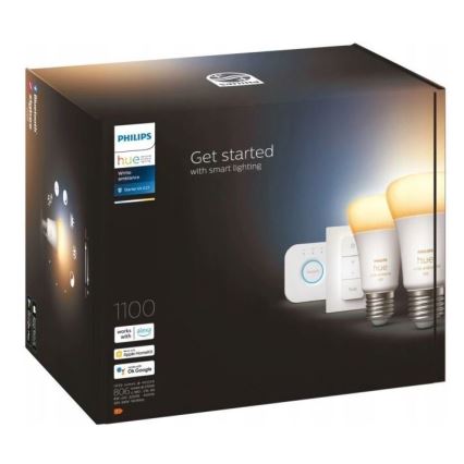 Starterpaket Philips Hue WHITE AMBIANCE 2xE27/8W/230V + Anschlussgerät