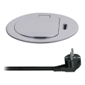Steckdosenleiste für Tischplatte 1x230V + USB-C Power Delivery silbern/schwarz