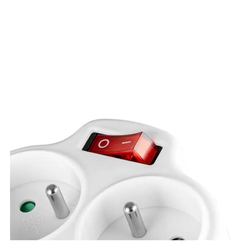 Steckdosenleiste mit Schalter, 2 Steckdosen + USB‑C + USB‑A