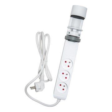 Steckdosenleiste mit Tischklemme 3x Steckdosen (Typ E) + 2x USB-A + 1x USB-C 1,5 m, weiß