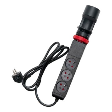 Steckdosenleiste mit Tischklemme, 3× Steckdosen (Typ E) + 2× USB-A + 1× USB-C, 1,5 m, schwarz