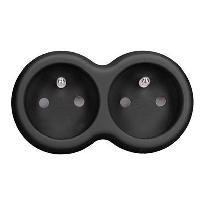 Steckdosenverteiler 2-fach, 10 A, schwarz