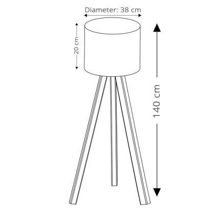 Stehlampe AYD 1xE27/40W/230V blau/beige