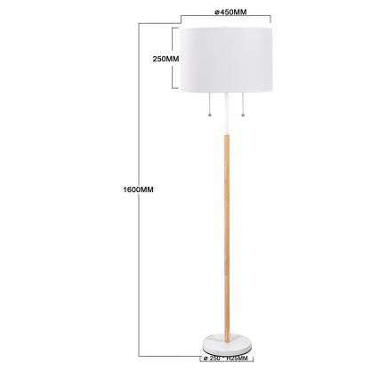 Stehlampe FOGO 2xE27/15W/230V weiß/beige