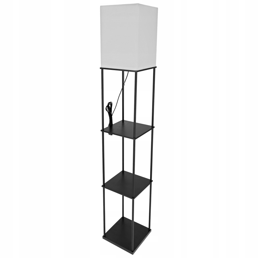 Stehlampe mit Ablagen 1xE27/40W/230V 160 cm schwarz/weiß