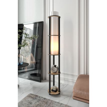 Stehlampe mit Regalen NOTO 1xE27/40W/230V Beige/Schwarz