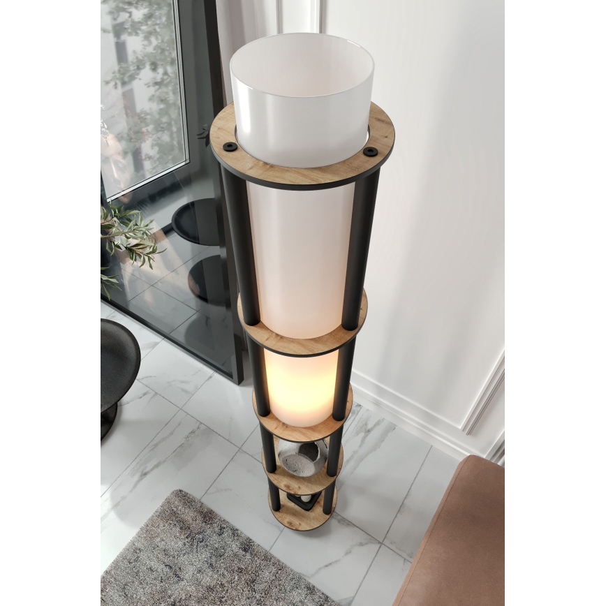 Stehlampe mit Regalen NOTO 1xE27/40W/230V Beige/Schwarz