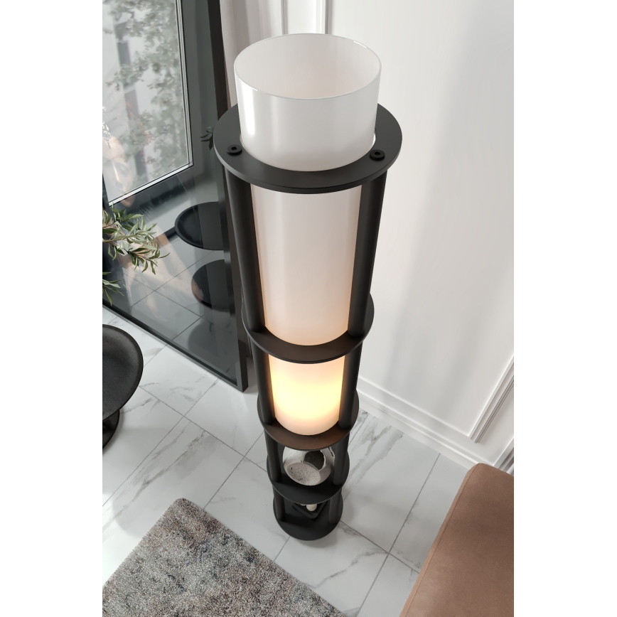 Stehlampe mit Regalen NOTO 1xE27/40W/230V schwarz