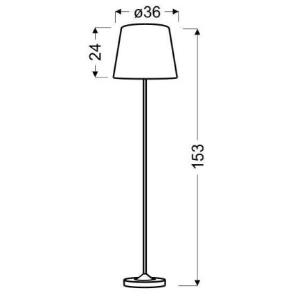 Stehlampe SEGIN 1xE27/60W/230V grau/chrom glänzend