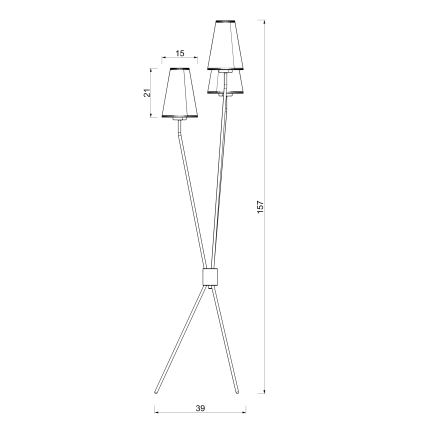 Stehlampe TREFOT 3xE14/15W/230V braun/cremefarben
