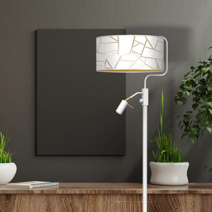 Stehlampe ZIGGY 1xE27/40W/230V + 1xGU10/MR11/7W Weiß/Gold