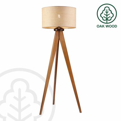 Stehleuchte AIDA 1xE27/15W/230V Eiche/Raphia