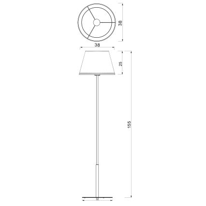 Stehleuchte ARDEN 1xE27/15W/230V beige/braun