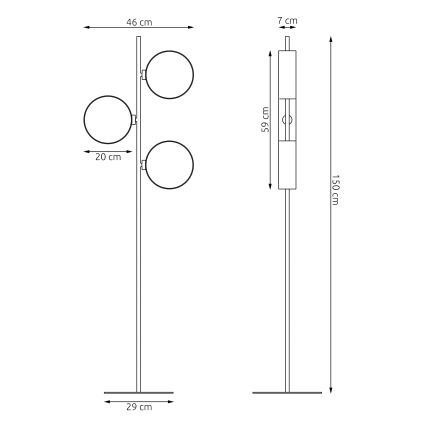 Stehleuchte DRUMZ 3xE14/10W/230V schwarz/braun/grau