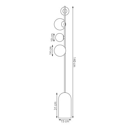 Stehleuchte ETNO 4xG9/8W/230V beige