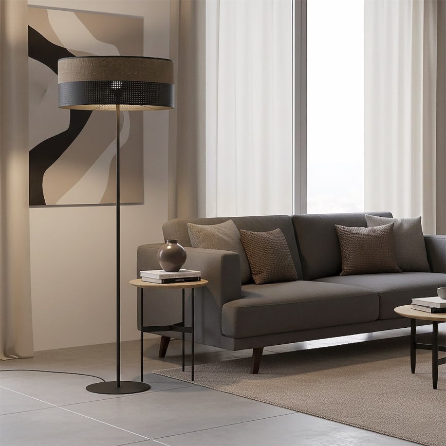 Stehleuchte KARBON 1xE27/15W/230V schwarz/braun