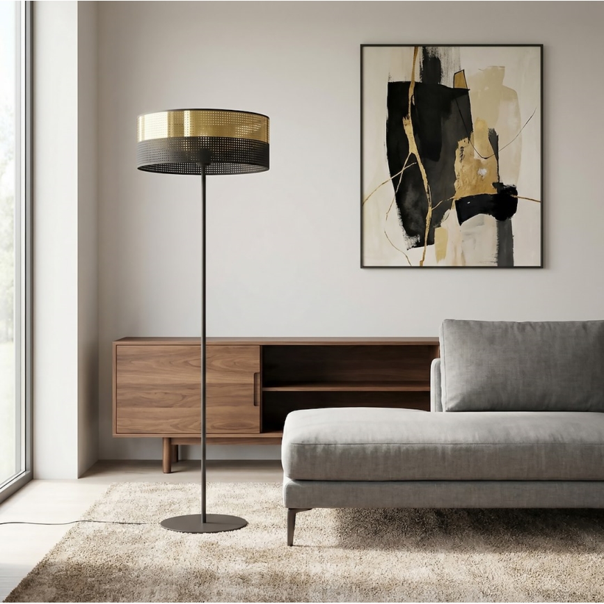 Stehleuchte LUX 1xE27/15W/230V schwarz/gold