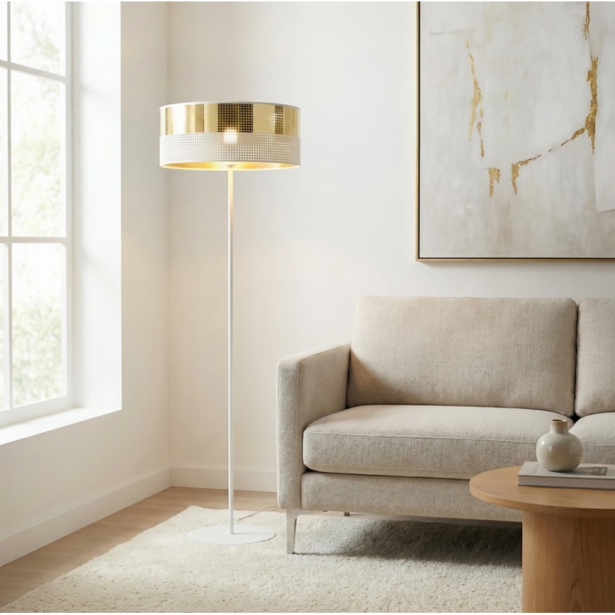 Stehleuchte LUX 1xE27/15W/230V weiß/gold