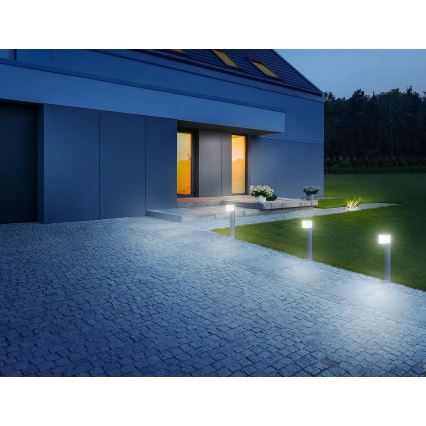 Steinel 055486 - LED-Außenpollerleuchte mit Sensor CUBO LED/9,5W/230V IP44 silber