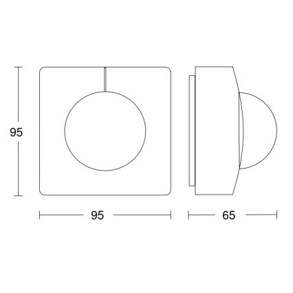 Steinel 058296 – Bewegungsmelder IS 345 MX Highbay V3 KNX IP54 quadratisch weiß