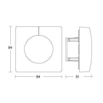 Steinel 058326 - Lichtsensor Dual V3 KNX quadratisch weiß