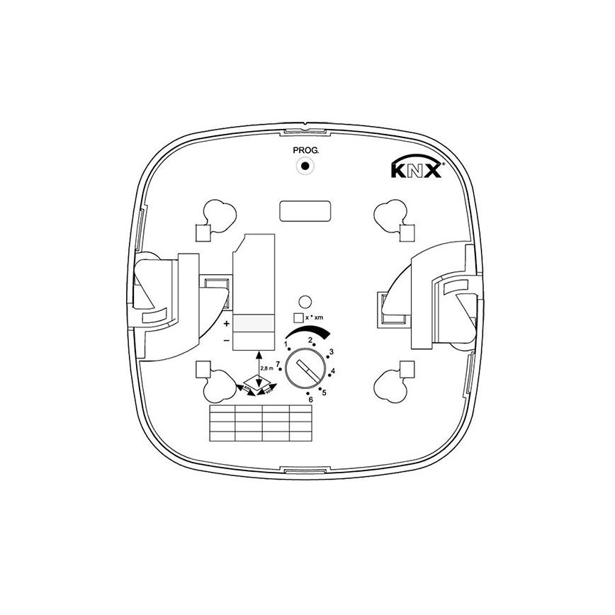 Steinel 058487 - Präsenzmelder IR Quattro 8m V3 KNX weiß