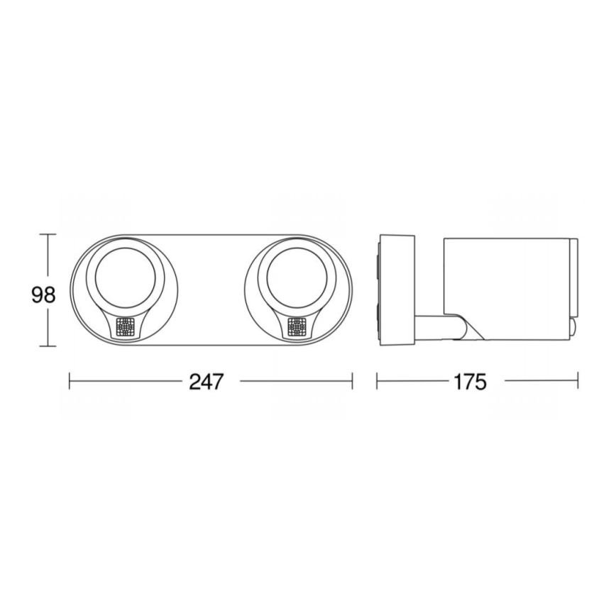 STEINEL 058654- LED-Außenleuchte mit Sensor SPOT DUO 2xGU10/7,5W/230V IP44