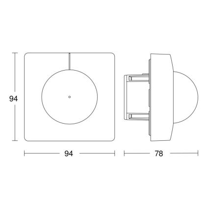 Steinel 068578 – Bewegungsmelder IS 3360 40m V3 KNX quadratisch schwarz