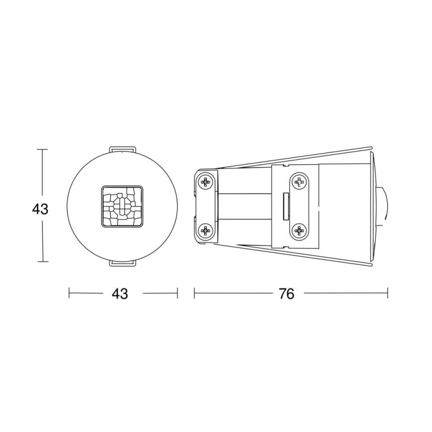 Steinel 068639 - Präsenzmelder IR Quattro MICRO 6m COM1 IP65 schwarz