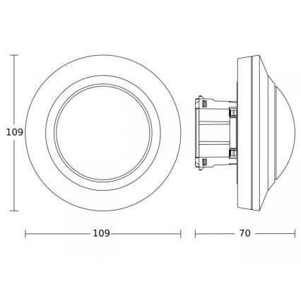 Steinel 087807 - Bewegungssensor eingebaut MD-8 ECO COM1 360° weiß