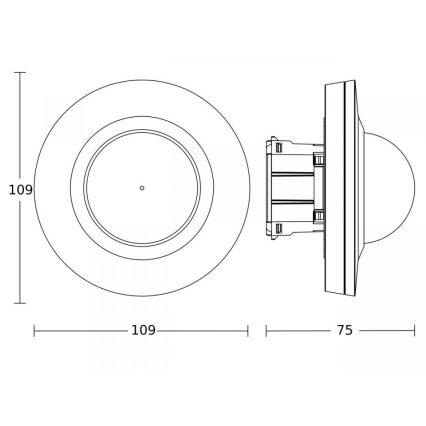 Steinel 087869 - Bewegungssensor mit Präsenzsensor PD-24 ECO COM1 360° schwarz