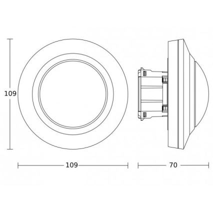 Steinel 087906 - Einbau-Bewegungssensor mit Präsenzsensor PD-8 ECO COM1 360° schwarz