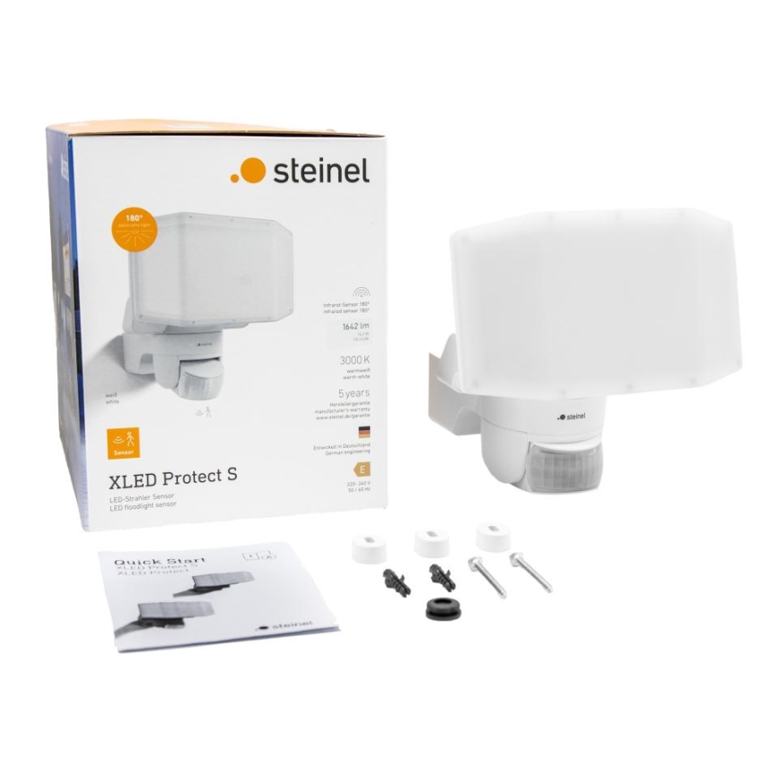 Steinel 089894 - LED-Strahler mit Sensor XLED PROTECT LED/14,3W/230V 3000K IP54 weiß