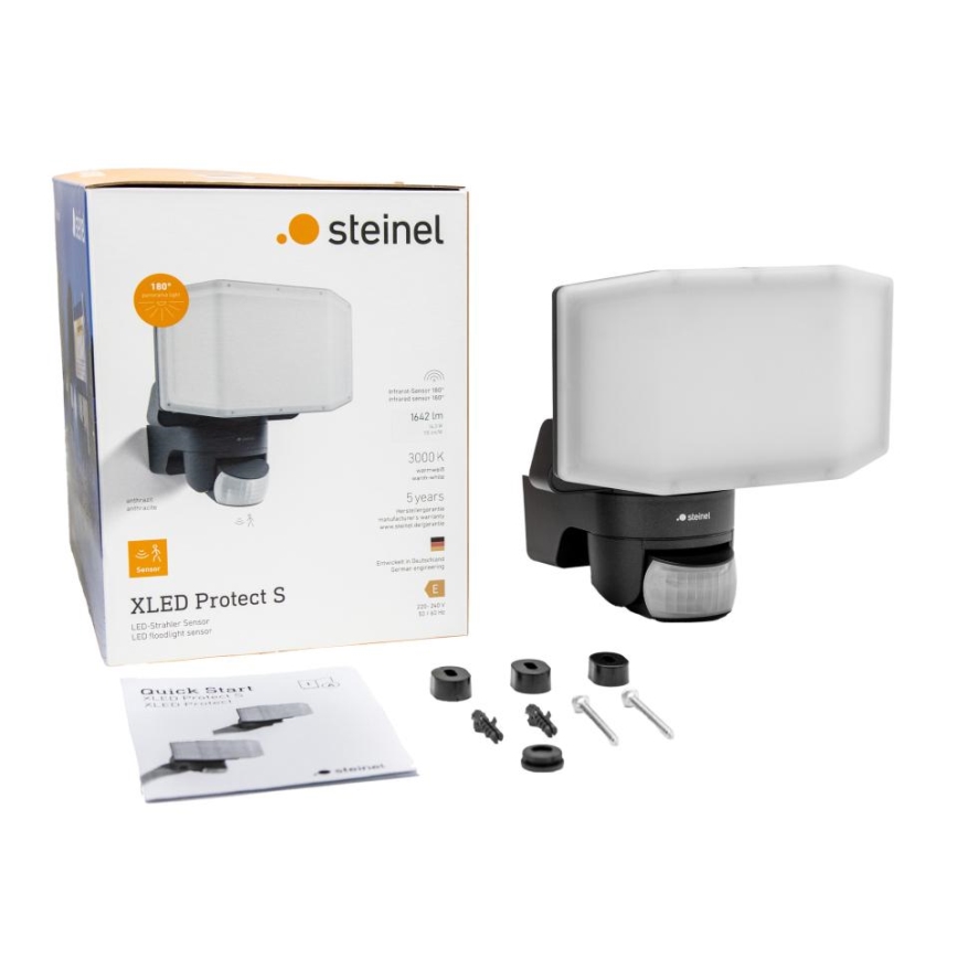 Steinel 090012 - LED-Strahler mit Sensor XLED PROTECT LED/14,3W/230V 3000K IP54 anthrazit