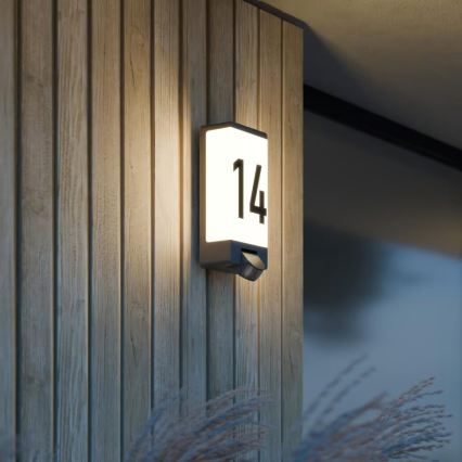 Steinel 094263 - Hausnummernleuchte mit Sensor 1xE27/15W/230V L 14 S IP44