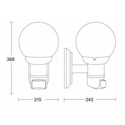 STEINEL 634216 - L 560 S schwarz Außenwandleuchte mit Sensor