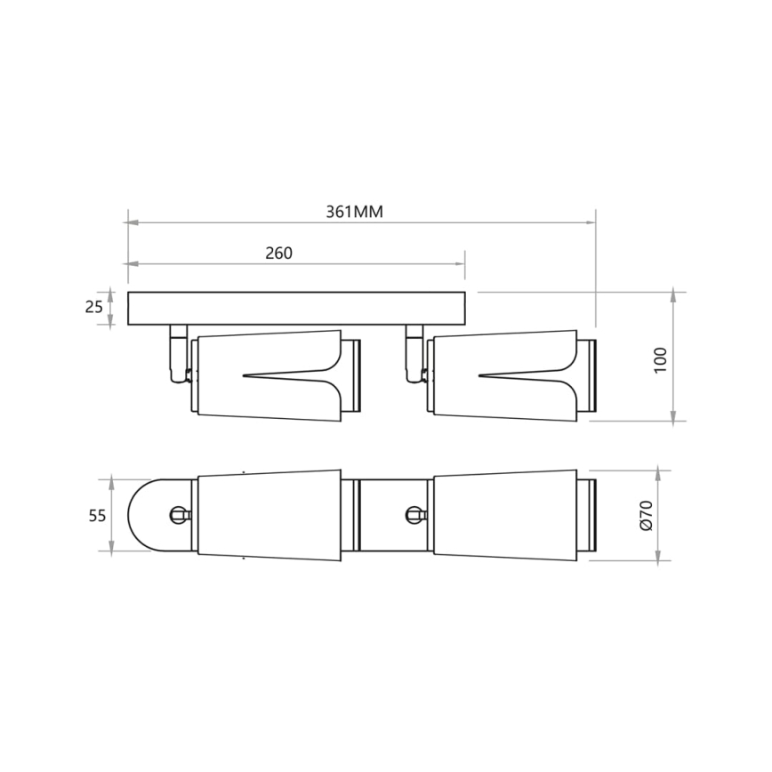 Strahler BLUME 2xGU10/8W/230V schwarz
