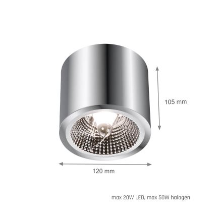 Strahler CHLOE AR111 1xGU10/50W/230V rund mattes Chrom