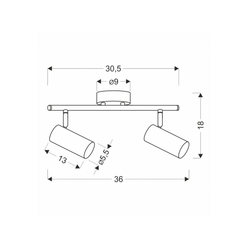 Strahler COLLY 2xGU10/15W/230V golden