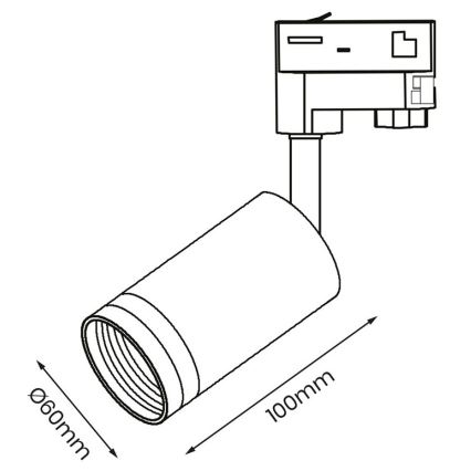 Strahler für 3-Phasen-Schienensystem PIPE 1xGU10/25W/230V weiß