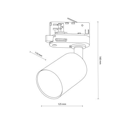 Strahler für 3-Phasen-Schienensystem TOP 1xGU10/10W/230V weiß